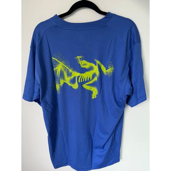 New Mens L Blue Green Arcteryx SS T Shirt - Picture 1 of 3
